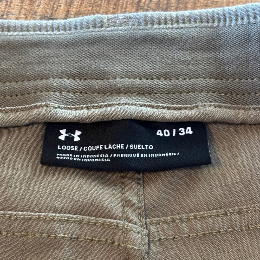 Under Armour Mens‎ UA Storm Straight Leg Khaki Tan Pants Stretch Size 40x34 - Picture 4 of 9